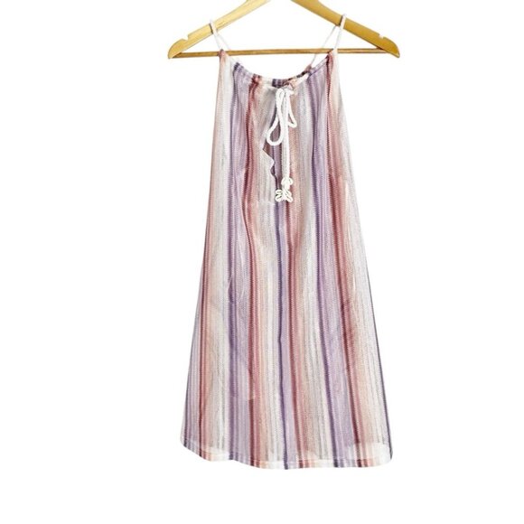 New Haute Hippie chevron stripe mesh crochet swim coverup size L - Picture 1 of 5